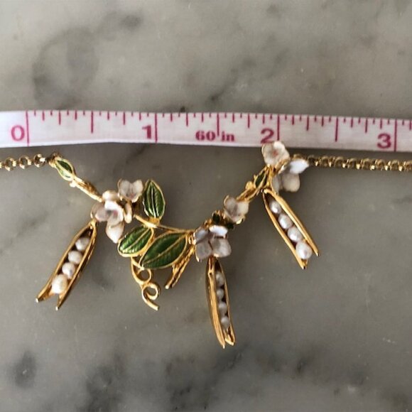 BILL SKINNER Retired Pearl Peas in Pod Gold Necklace Rare - Picture 17 of 17